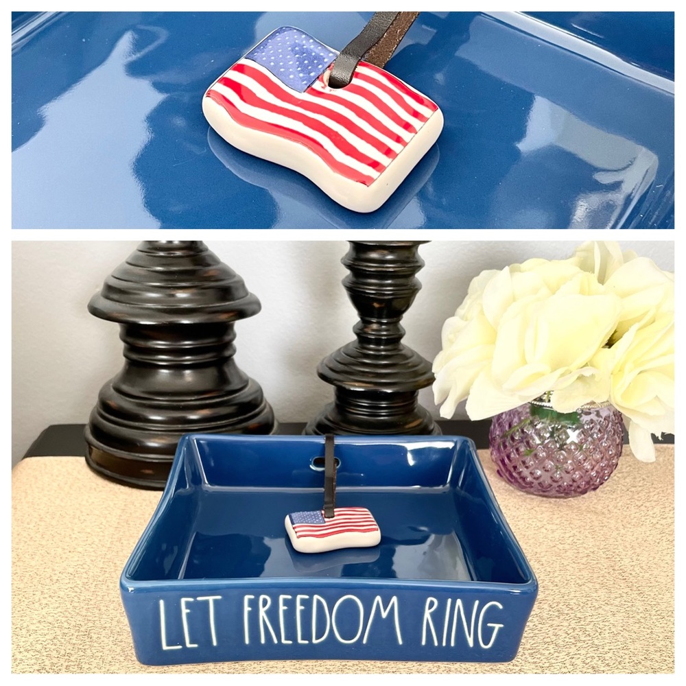 NWT Rae Dunn LET FREEDOM RING 🇺🇸Ceramic Napkin Holder